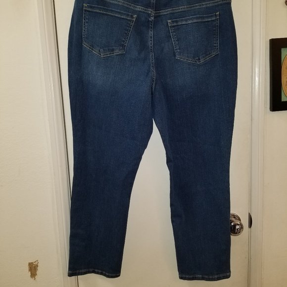 Liz Claiborne Amber Womens Mid Rise Straight Jeans with leg button detail - Picture 8 of 16